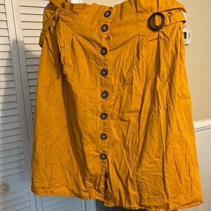 Live 4 Truth Mustard A-Line Skirt with Buttons